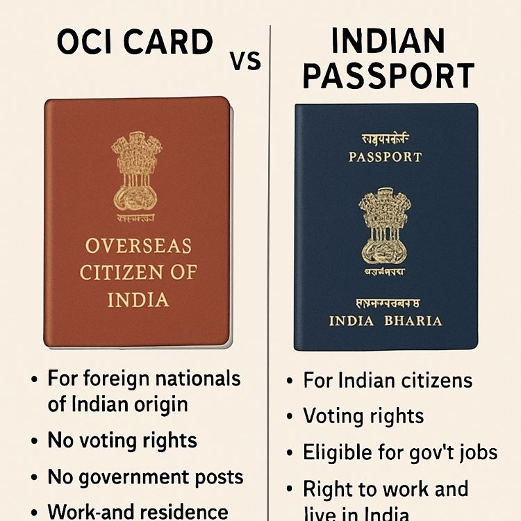 OCI Card vs Indian Passport Key Differences